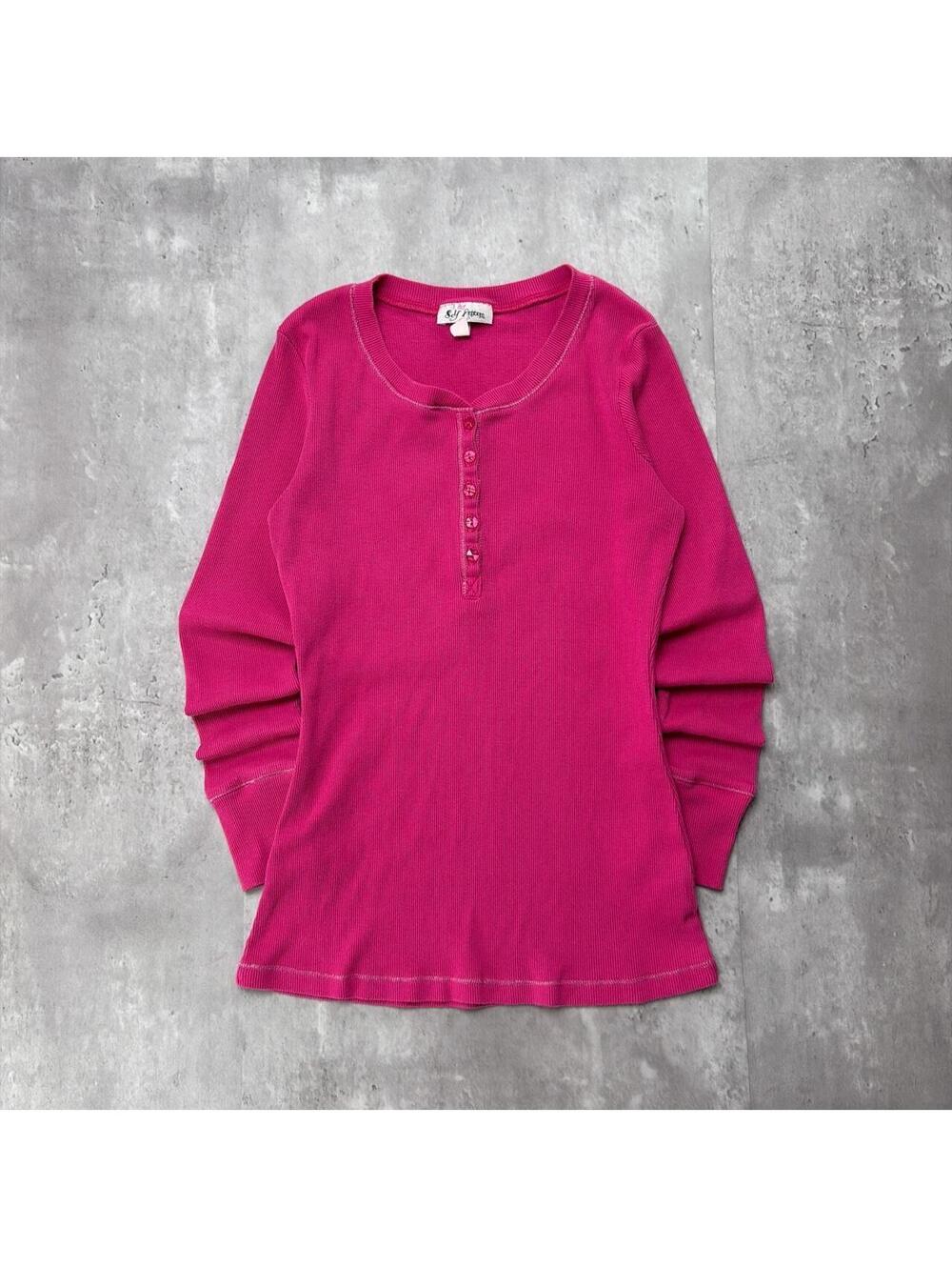 Y2K Self Esteem Grunge Long Sleeve Thermal Henley Shirt